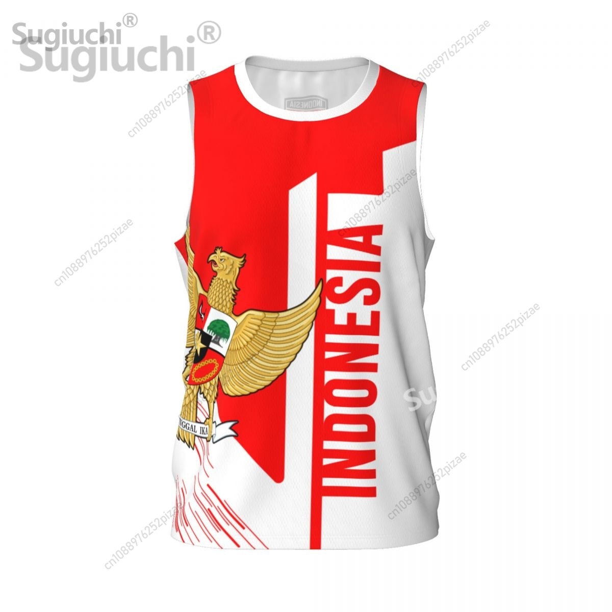 3D Printing Indonesia - カスタム名番号インドネシア 3D 旗スポーツ Tシャツ男性服通気性バスケットボールランニングフィットネス Tシャツ