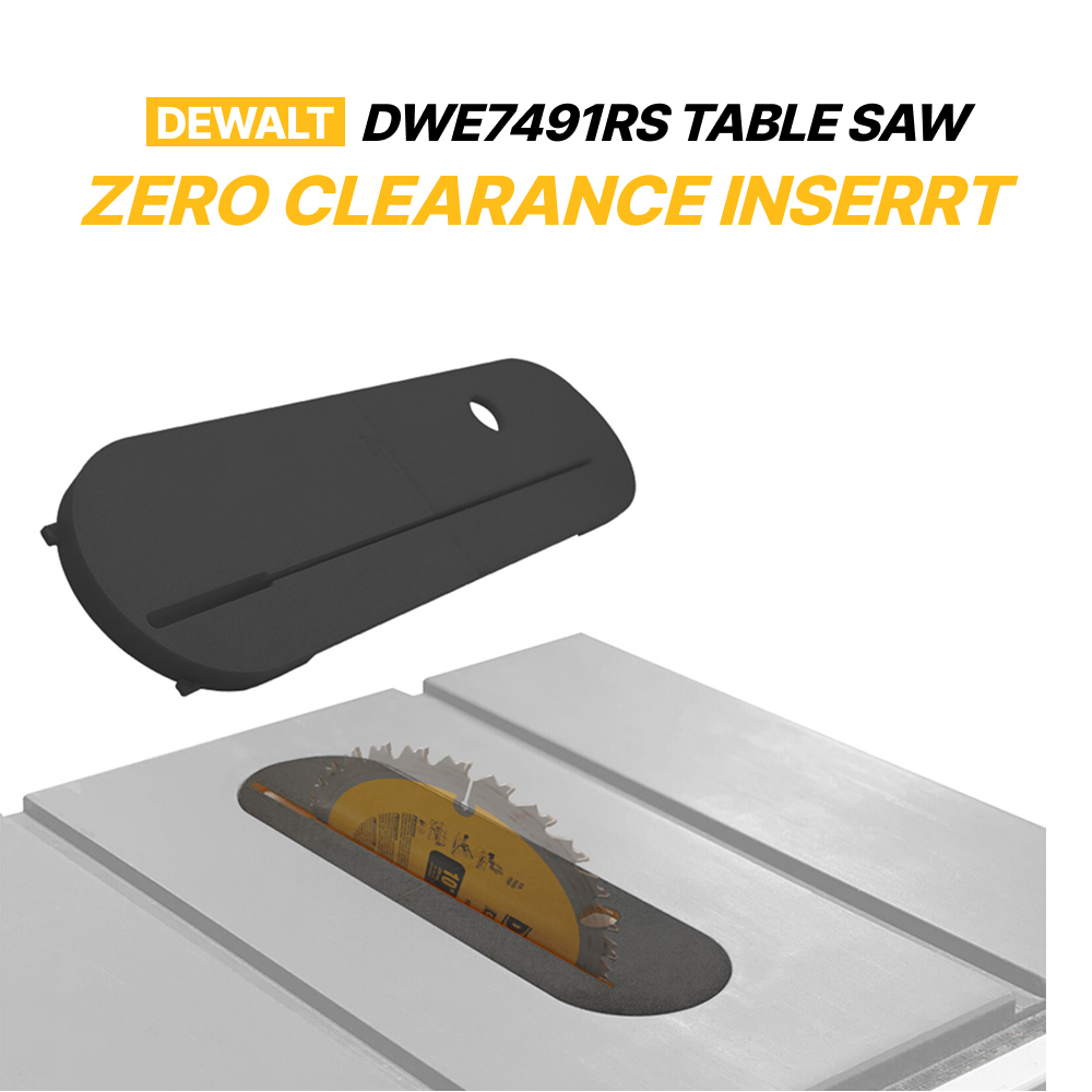 3D Printing Link - ゼロクリアランスインサートはDeWalt DWE7491RSテーブルソーと互換性があり、10インチテーブルソー用の3Dプリント交換用スロートプレートです。