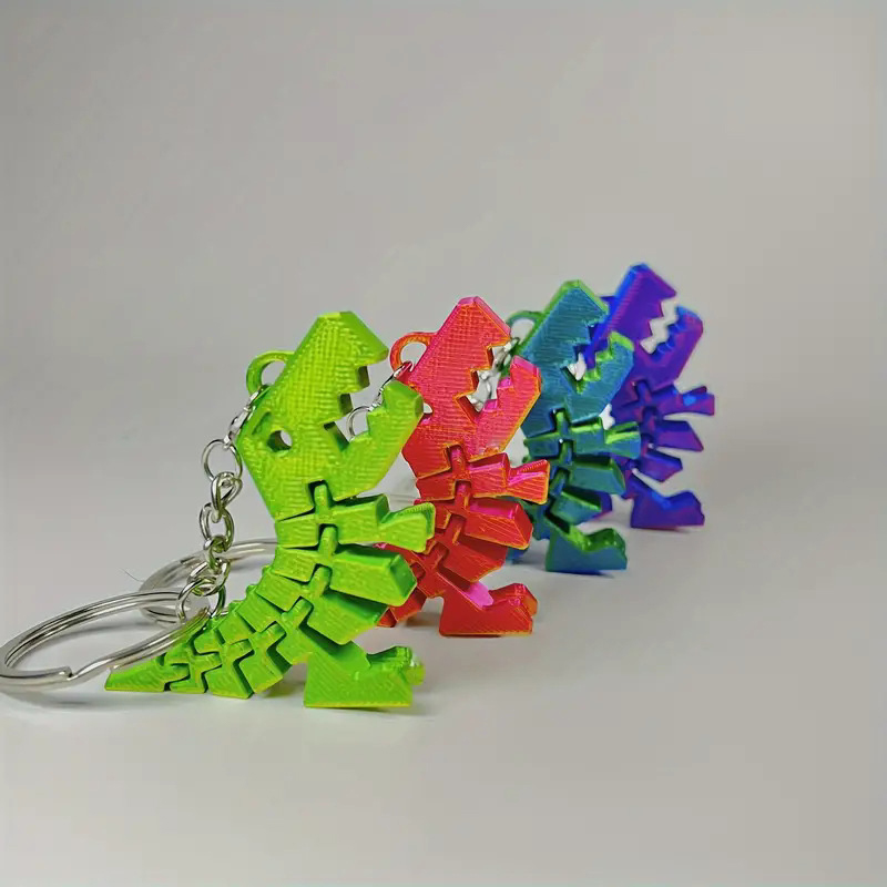 3D Printing Design Software - 多関節可動式3Dプリント恐竜キーホルダーペンダント、クリエイティブデザインデコレーションバッグアクセサリーチャームギフト