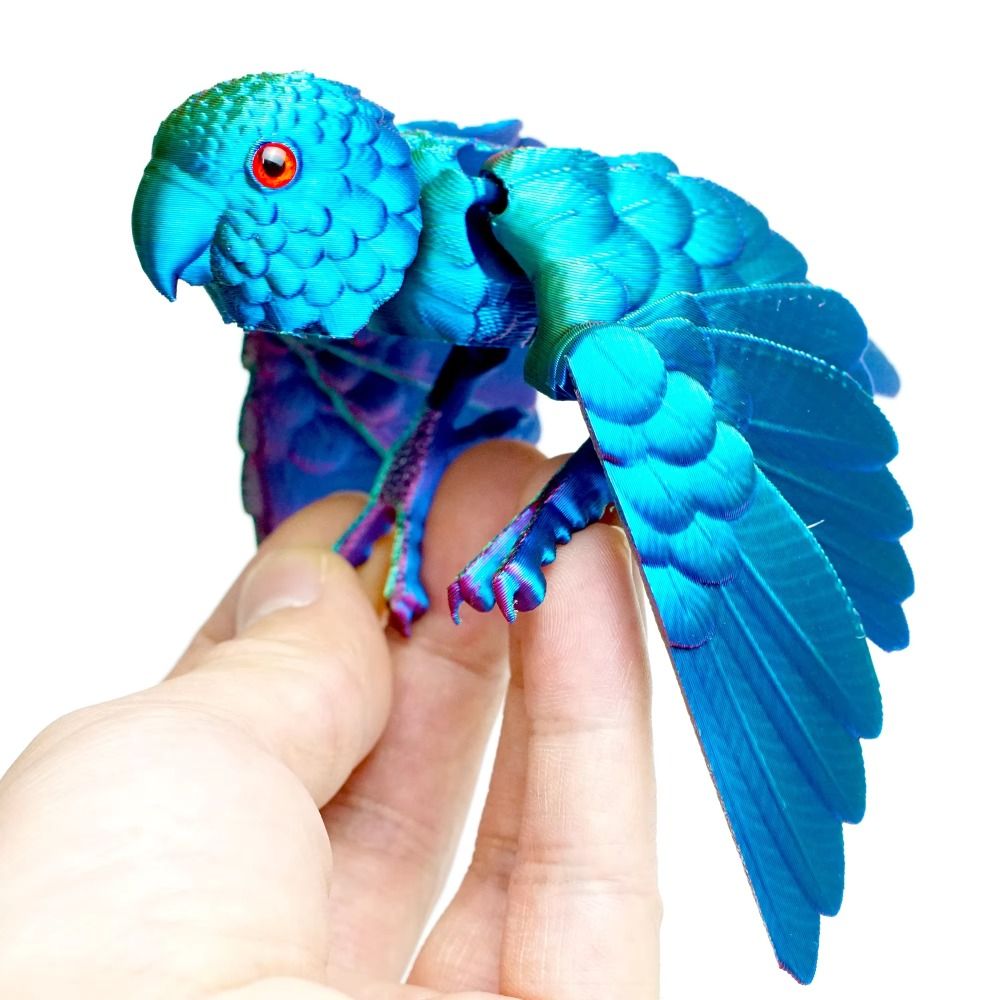 3D Printing Simulator - 模擬目 3D プリントオウムモデルスパークリングレーザー 3D プリントオウム動物柔軟な動物回転可能