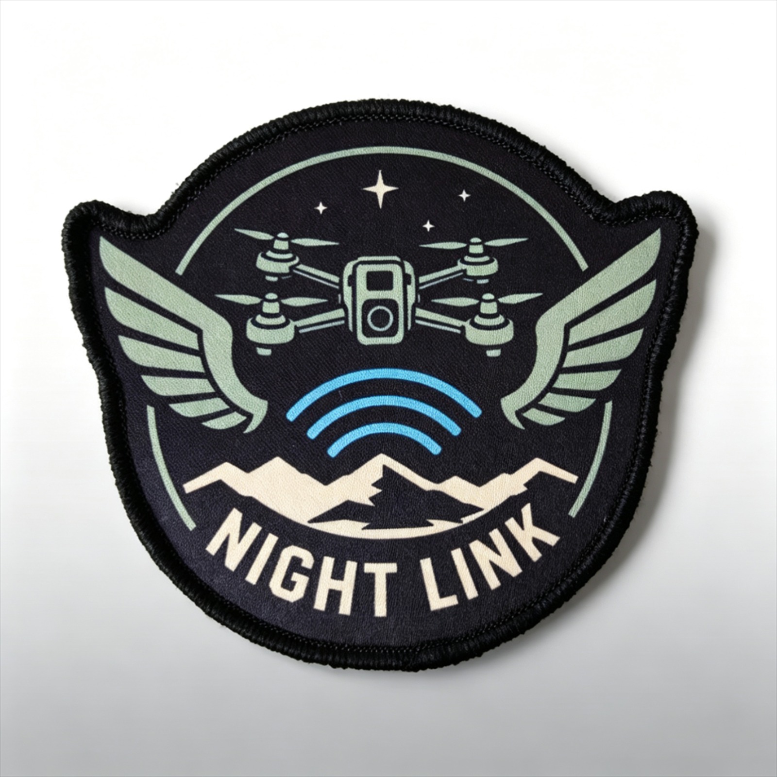 3D Printing Link - NIGHT LINK タクティカルモラールパッチ フックループ ドローンパイロットプリントバッジ 布製ステッカー