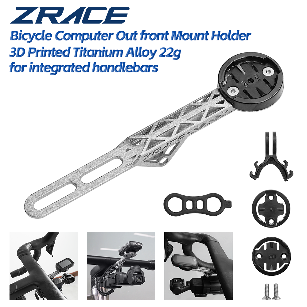 3D Printing Titanium - ZRACE 3D プリントチタン製バイクコンピューターフロントマウント、一体型ハンドルバー用、IGPSPORT Garmin Bryton Wahoo対応