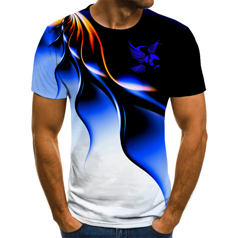 男性と女性のための3DイーグルプリントTシャツ,半袖ストリー - 3D Printing Eagle のレビューと価格