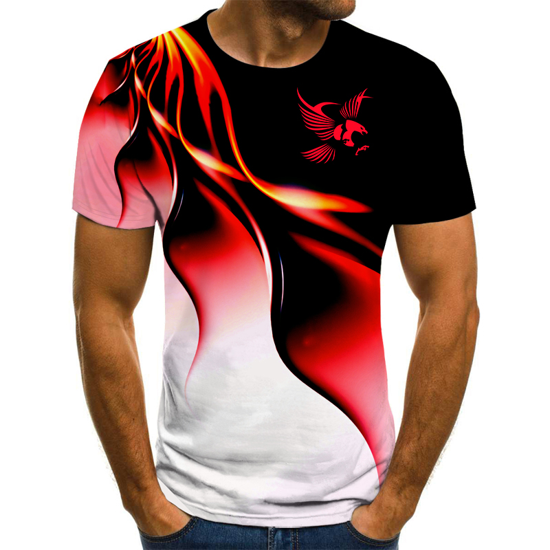男性と女性のための3DイーグルプリントTシャツ,半袖ストリー - 3D Printing Eagle のレビューと価格