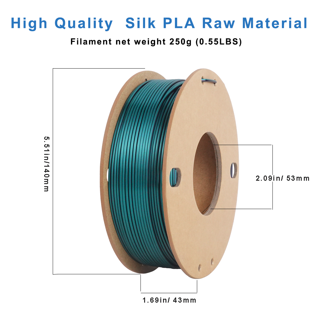 シルクブラックグリーンPLA、デュアルカラーフィラメント、再 - 3D Printing Link のレビューと価格