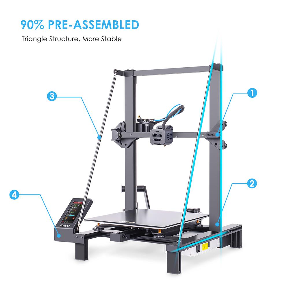 LONGER LK5 Pro 3Dプリンター 90%組み立て - 3D Printing Design Software のレビューと価格