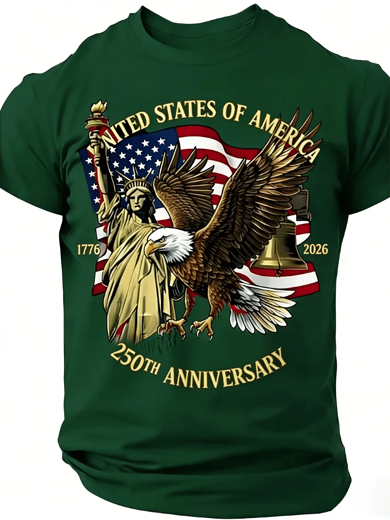 メンズイーグルプリント Tシャツカジュアル半袖原宿アウトドア - 3D Printing Eagle のレビューと価格