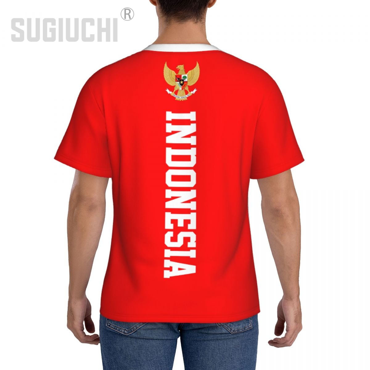 タイトなスポーツTシャツ インドネシア国旗 インドネシア 3 - 3D Printing Indonesia のレビューと価格