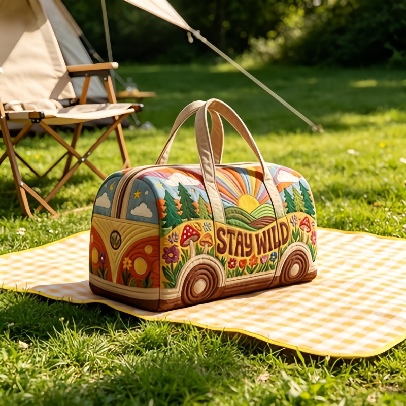 1個入り「STAY WILD」ヒッピートラベルバッグ、3Dキ - 3D Printing Quilting のレビューと価格