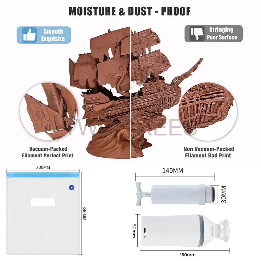 3D プリント真空バッグフィラメントドライヤー PLA AB - 3D Printing Nylon Filament のレビューと価格