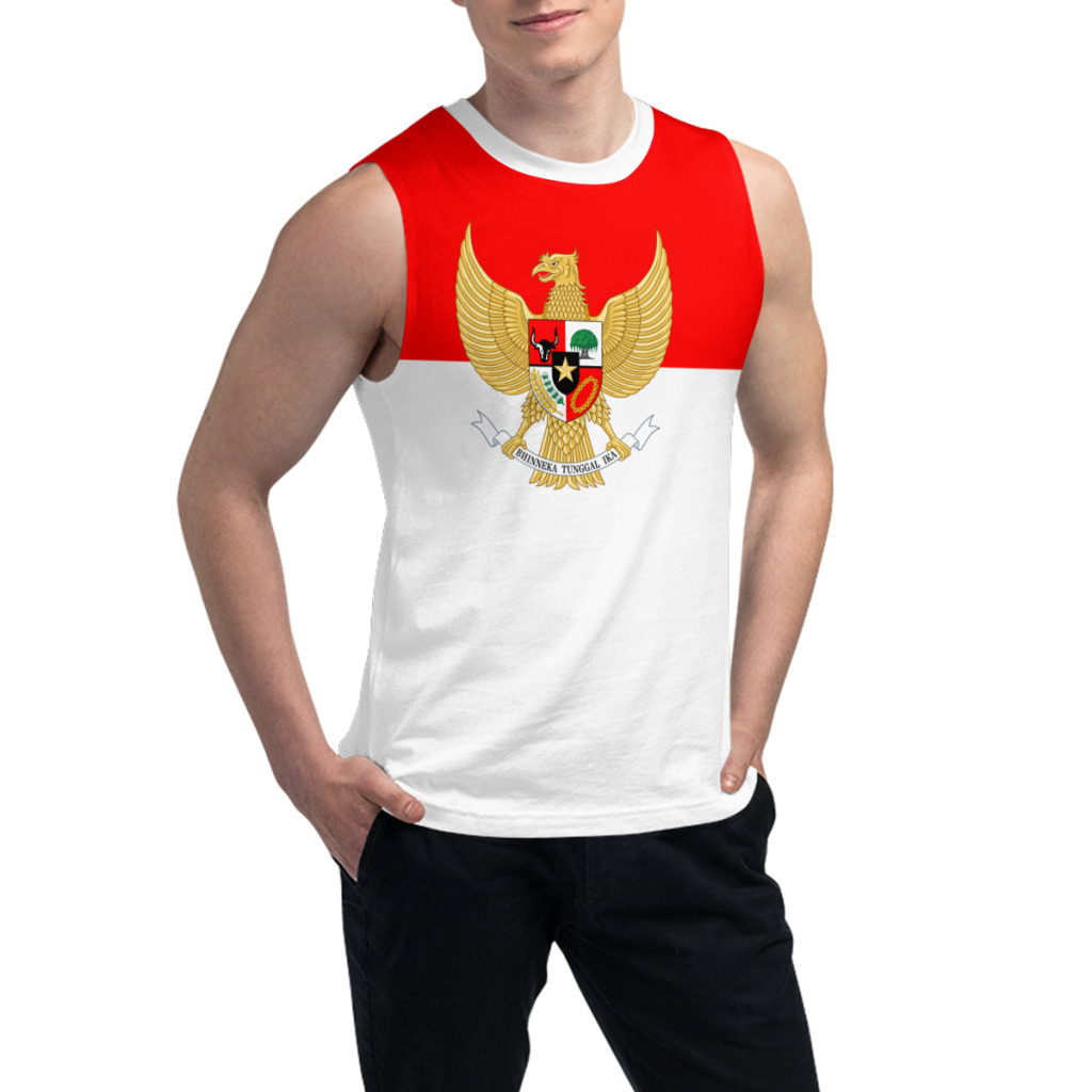 ノースリーブ Tシャツ インドネシア国旗 3D メンズ ボー - 3D Printing Indonesia のレビューと価格