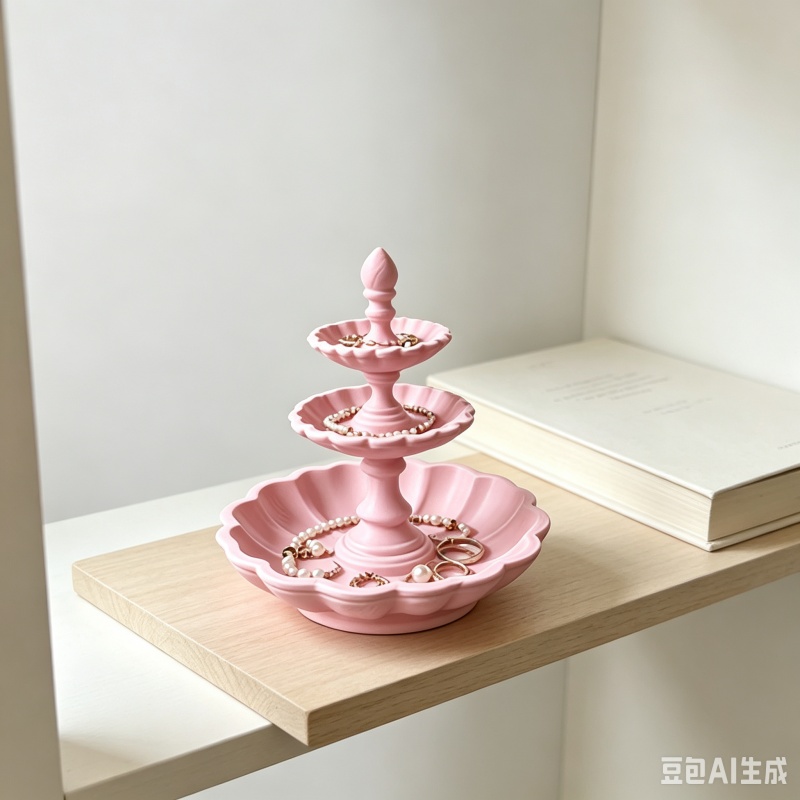 3Dプリントされたピンクの3段フローラルレジンジュエリートレ - 3D Print Isopropyl Alcohol のレビューと価格